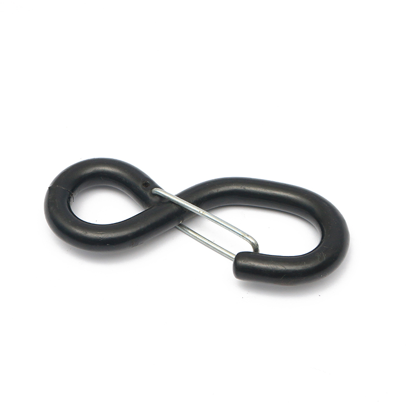 1 tuuman 1200 kg: n musta PVC-päällystetty S-koukku turvatapit solmiohihnalle